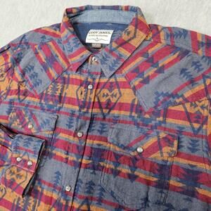 Cody James Shirt Mens 2XL Flannel Pearl Snap Southwest Aztec